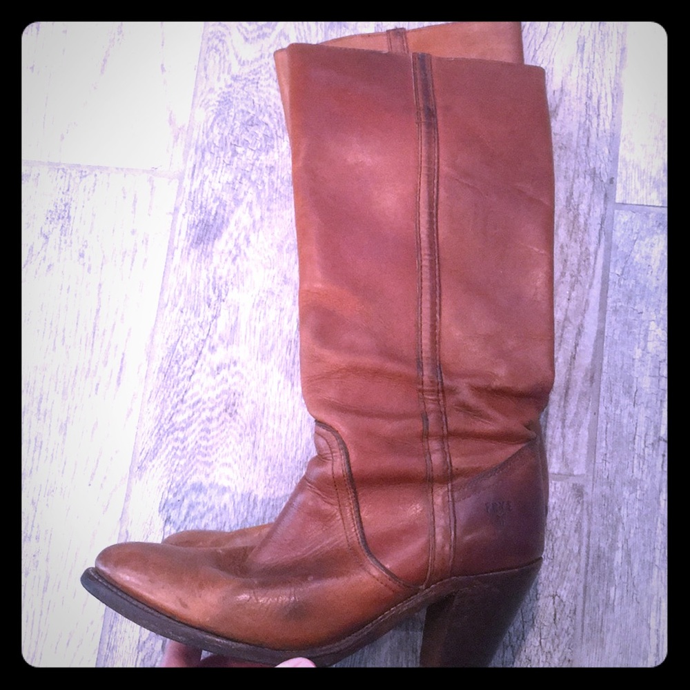 Frye boots cowboy tan